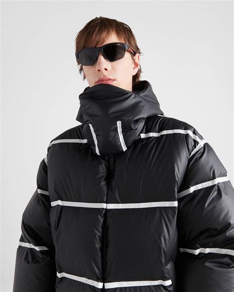 prada thermo jacket|Black Technical Fabric Down Jacket With Hood .